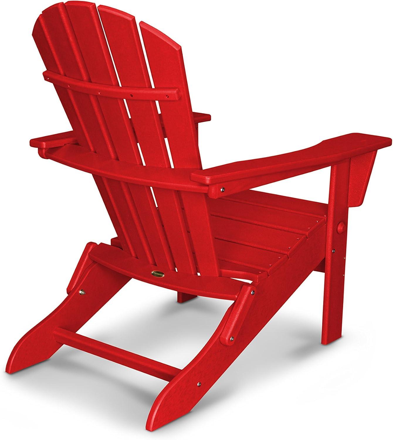 image:imagePOLYWOOD Palm Coast Folding Adirondack in MahoganySunset Red