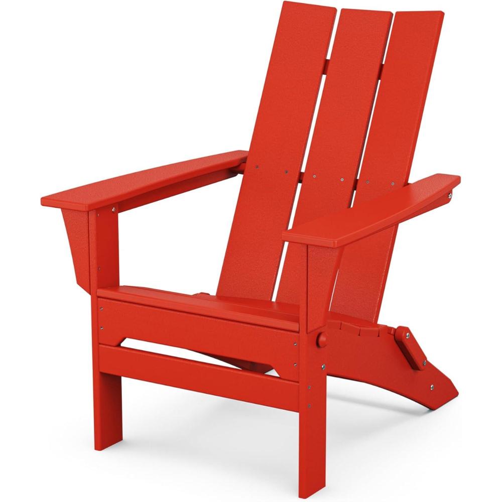 image:imagePOLYWOOD Modern Folding Adirondack ChairSunset Red