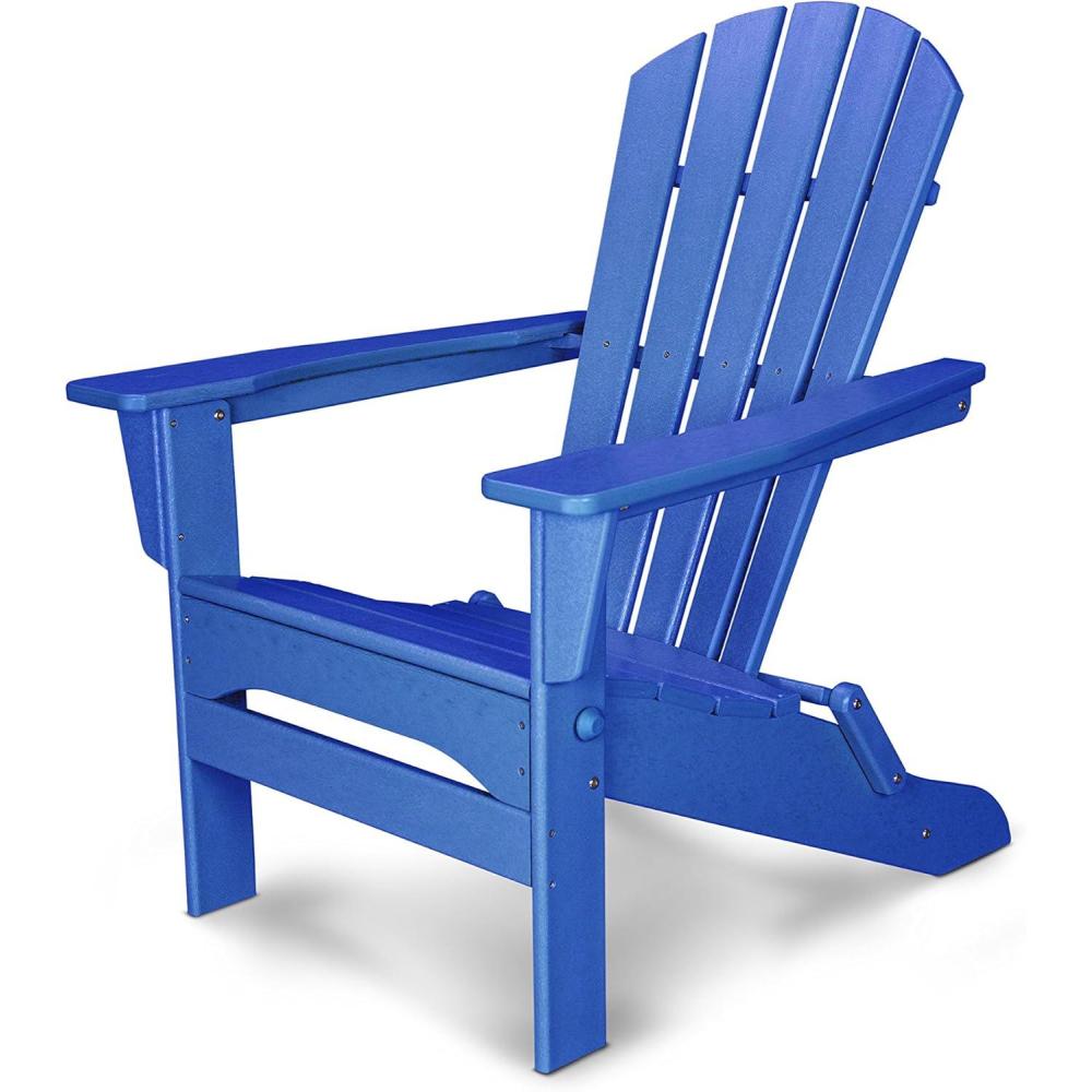 image:imagePOLYWOOD Palm Coast Folding Adirondack in MahoganyPacific Blue
