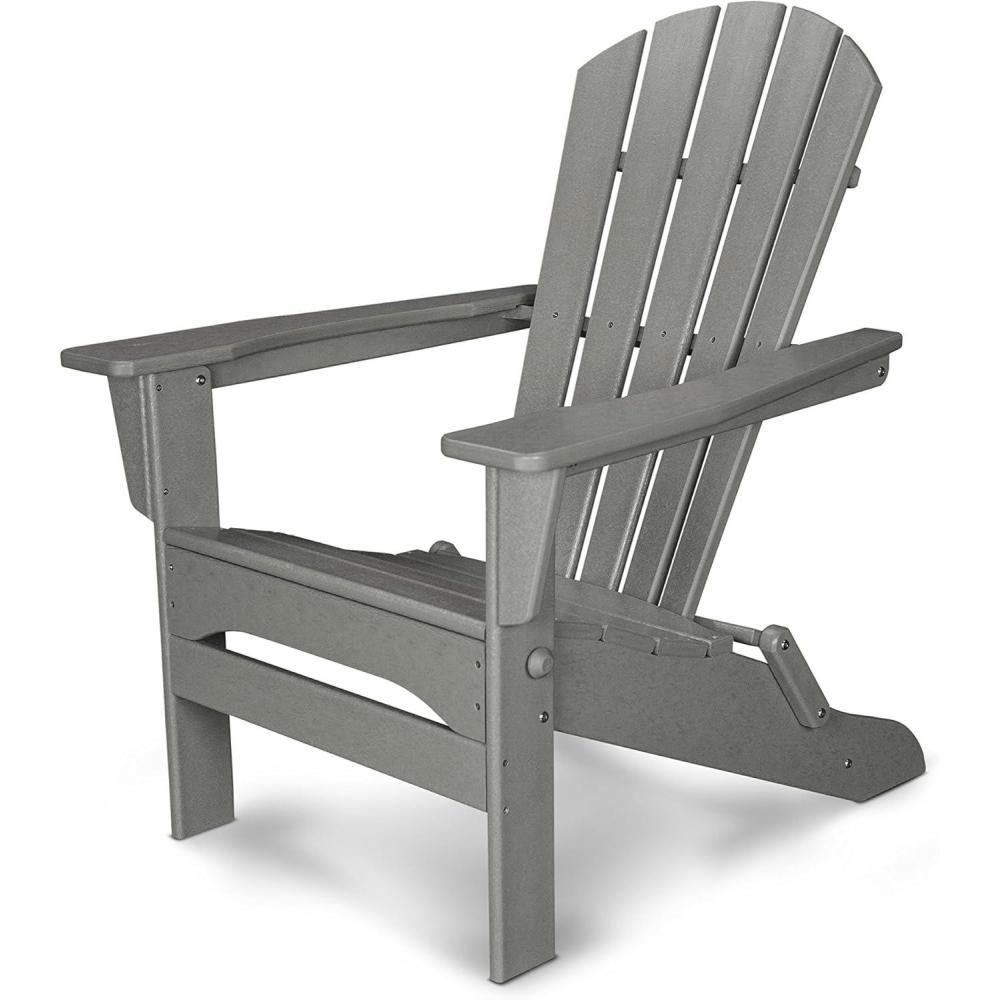 image:imagePOLYWOOD Palm Coast Folding Adirondack in MahoganySlate Grey