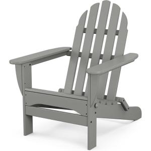POLYWOOD AD5030LE Classic Folding Adirondack Chair, Lemon(Slate Grey)