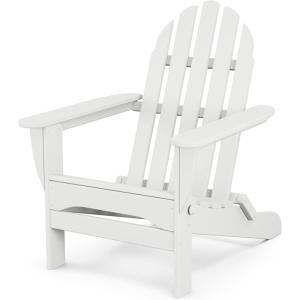 POLYWOOD AD5030LE Classic Folding Adirondack Chair, Lemon(White)