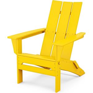 POLYWOOD Modern Folding Adirondack Chair(Lemon)