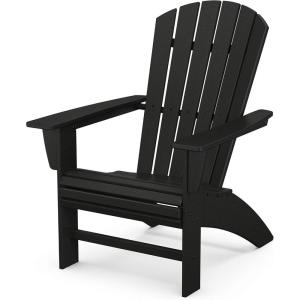 POLYWOOD Nautical Curveback Adirondack Chair(Black)
