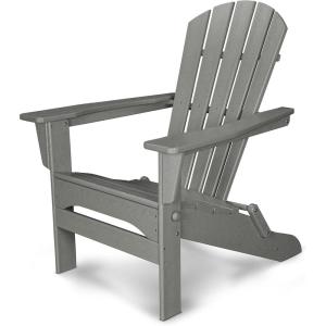 POLYWOOD® Palm Coast Folding Adirondack in Mahogany(Slate Grey)