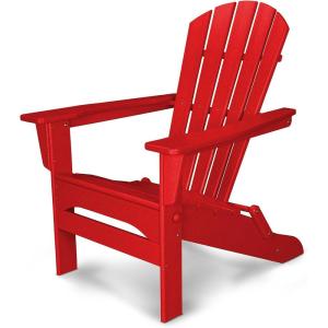 POLYWOOD® Palm Coast Folding Adirondack in Mahogany(Sunset Red)