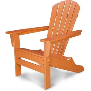 POLYWOOD® Palm Coast Folding Adirondack in Mahogany(Tangerine)