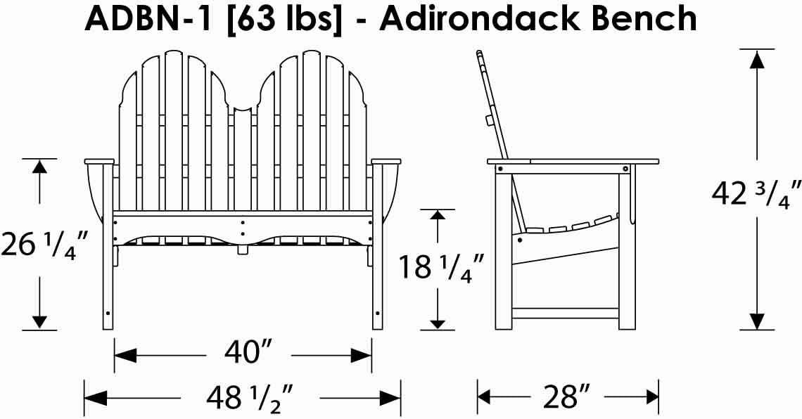 image:imagePOLYWOOD Classic Adirondack Bench BlackWhite