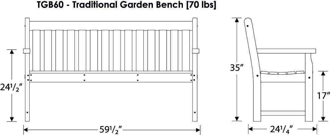 image:imagePOLYWOOD TGB60SA Traditional Garden 60 Bench SandWhite