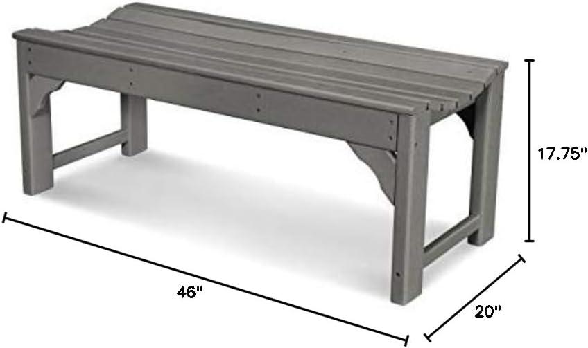 image:imagePOLYWOOD Traditional Garden 48Inch Backless Bench GreenSlate Grey