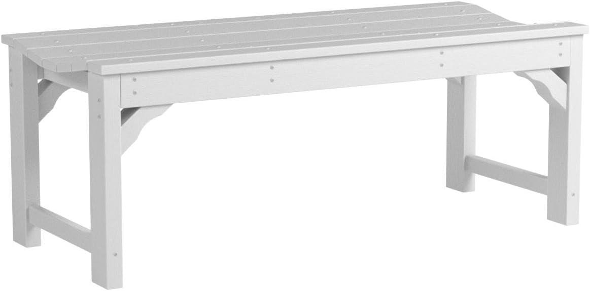 image:imagePOLYWOOD Traditional Garden 48Inch Backless Bench GreenWhite