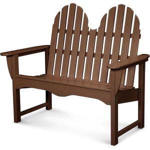 POLYWOOD® Classic Adirondack Bench, Black(Mahogany)