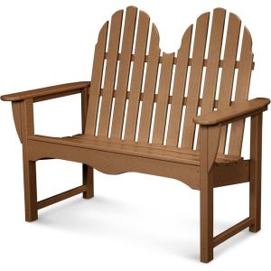 POLYWOOD® Classic Adirondack Bench, Black(Teak)