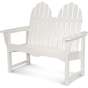 POLYWOOD® Classic Adirondack Bench, Black(White)