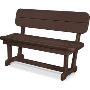 POLYWOOD PB48TE Park 48″ Bench, Teak(Mahogany)