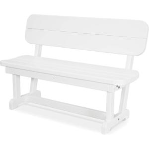 POLYWOOD PB48TE Park 48″ Bench, Teak(White)