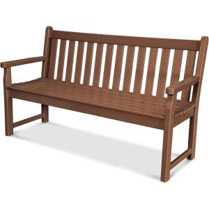 POLYWOOD TGB60SA Traditional Garden 60″ Bench, Sand(Teak)