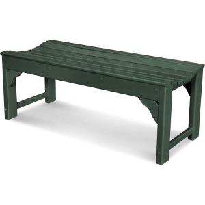 POLYWOOD Traditional Garden 48-Inch Backless Bench, Green(Green)