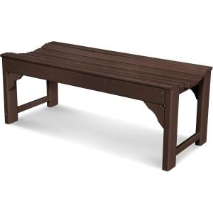 POLYWOOD Traditional Garden 48-Inch Backless Bench, Green(Mahogany)