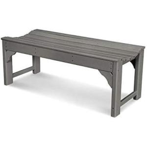 POLYWOOD Traditional Garden 48-Inch Backless Bench, Green(Slate Grey)