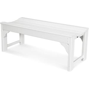 POLYWOOD Traditional Garden 48-Inch Backless Bench, Green(White)