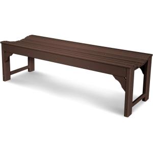 POLYWOOD® Traditional Garden Bench, Black(Mahogany)