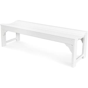 POLYWOOD® Traditional Garden Bench, Black(White)