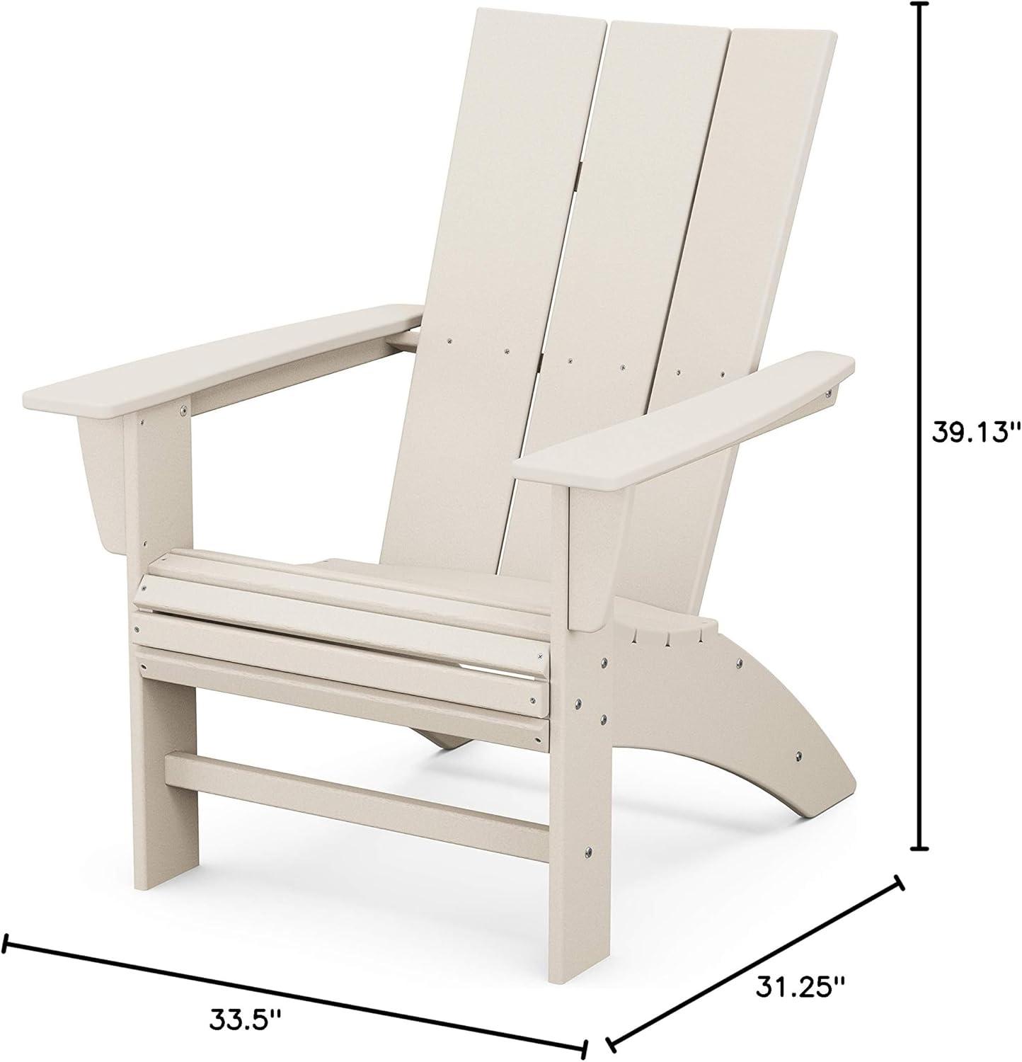image:imagePOLYWOOD Modern Curveback Adirondack Chair Sand Heavy Duty HDPE Outdoor Furniture Bonfire Fire Pit Seating Classic Wooden Style Patio Lawn Deck Dock amp Lake ChairsSand