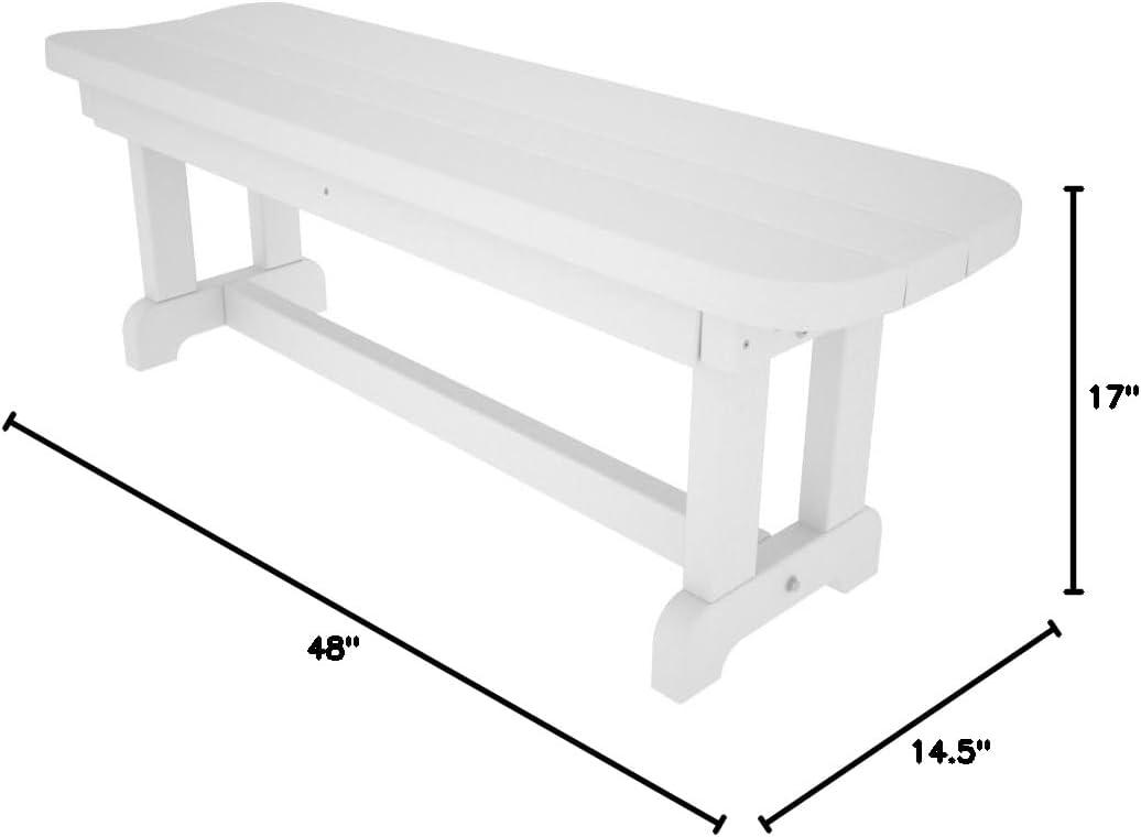image:imagePOLYWOOD PBB48MA Park 48 Backless Bench MahoganyWhite