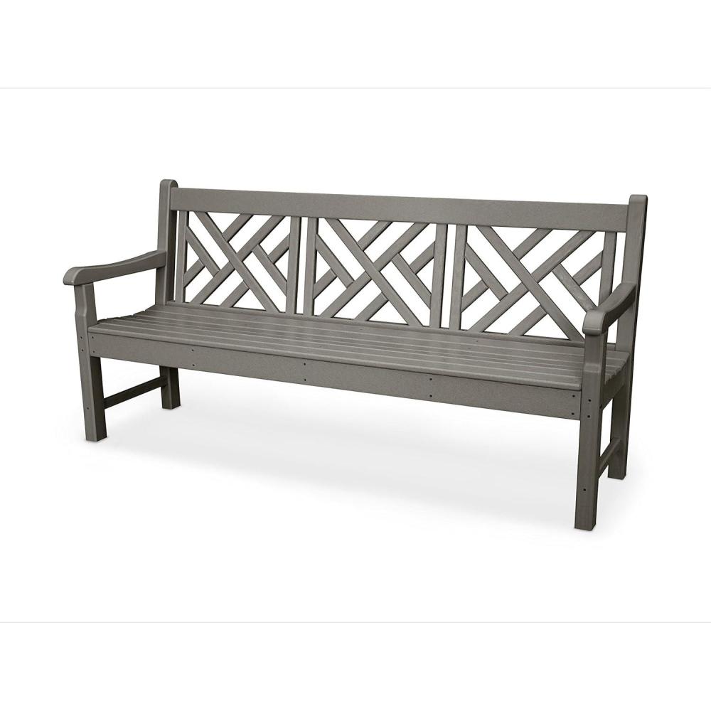 image:imagePOLYWOOD RKCB72WH Rockford 72 Chippendale Bench WhiteSlate Grey