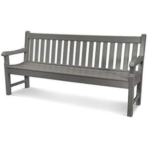 POLYWOOD RKB72BL Rockford 72″ Bench, Black(Slate Grey)