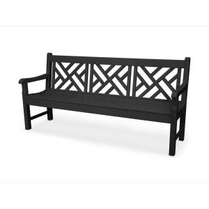 POLYWOOD RKCB72WH Rockford 72″ Chippendale Bench, White(Black)