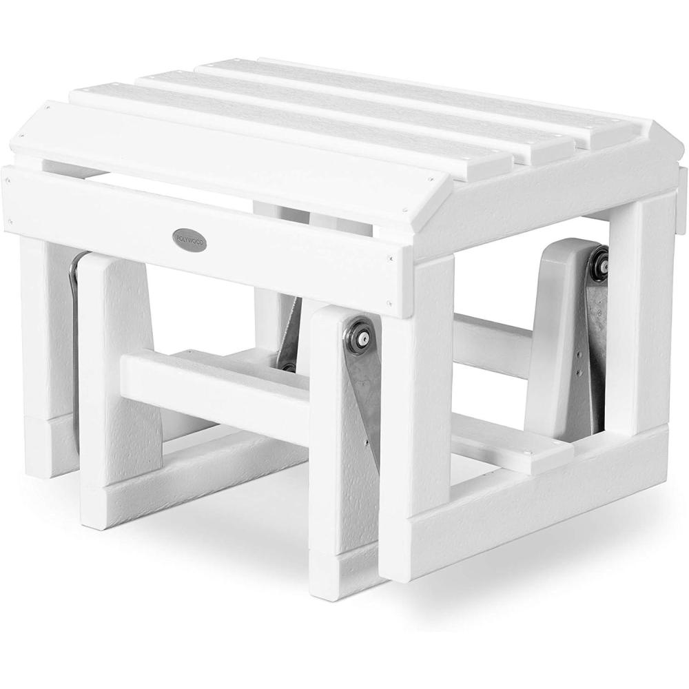 image:imagePOLYWOOD OTGLWH Classic Adirondack Glider Ottoman WhiteWhite