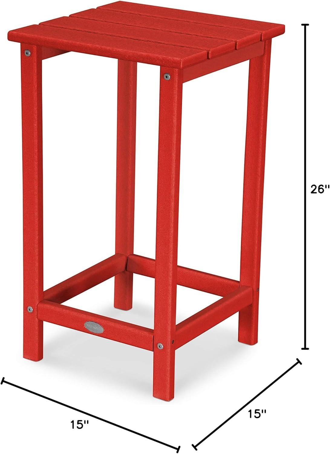 image:imagePOLYWOOD ECT26WH Long Island 26 Counter Side Table WhiteSunset Red