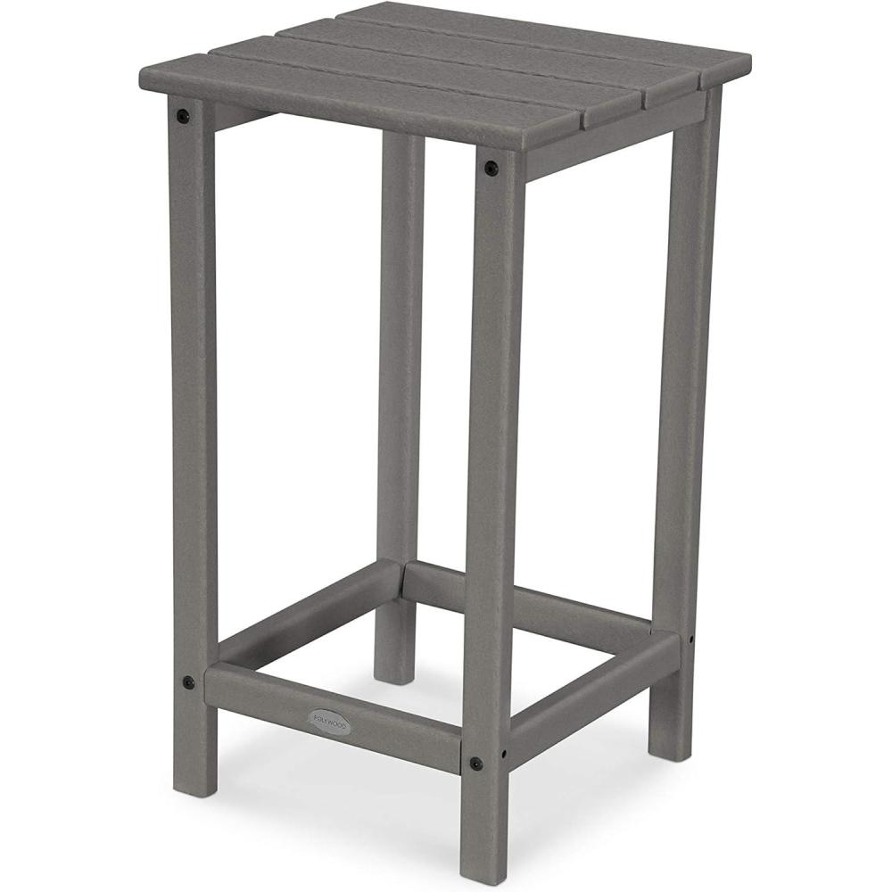 image:imagePOLYWOOD ECT26WH Long Island 26 Counter Side Table WhiteSlate Grey