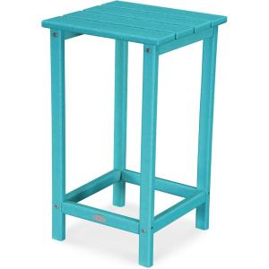 POLYWOOD ECT26WH Long Island 26″ Counter Side Table, White(Aruba)