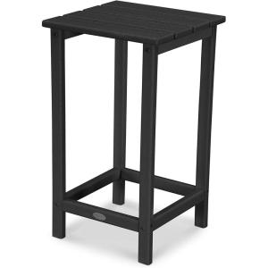 POLYWOOD ECT26WH Long Island 26″ Counter Side Table, White(Black)