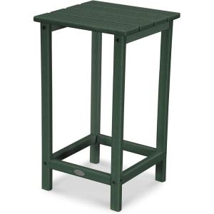 POLYWOOD ECT26WH Long Island 26″ Counter Side Table, White(Green)