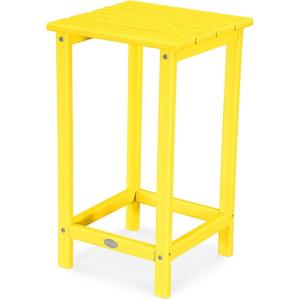 POLYWOOD ECT26WH Long Island 26″ Counter Side Table, White(Lemon)