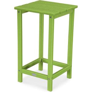 POLYWOOD ECT26WH Long Island 26″ Counter Side Table, White(Lime)