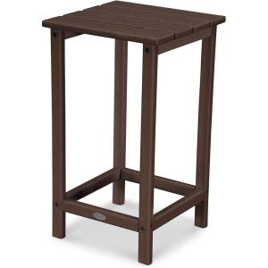 POLYWOOD ECT26WH Long Island 26″ Counter Side Table, White(Mahogany)