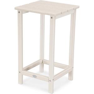 POLYWOOD ECT26WH Long Island 26″ Counter Side Table, White(Sand)