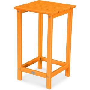 POLYWOOD ECT26WH Long Island 26″ Counter Side Table, White(Tangerine)