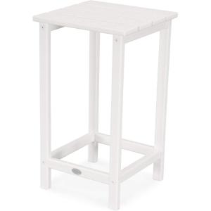 POLYWOOD ECT26WH Long Island 26″ Counter Side Table, White(White)