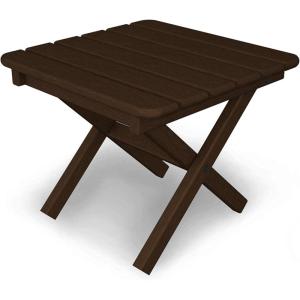 POLYWOOD ST1818WH Square 18″ Side Table, White(Mahogany)