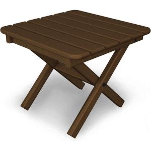 POLYWOOD ST1818WH Square 18″ Side Table, White(Teak)
