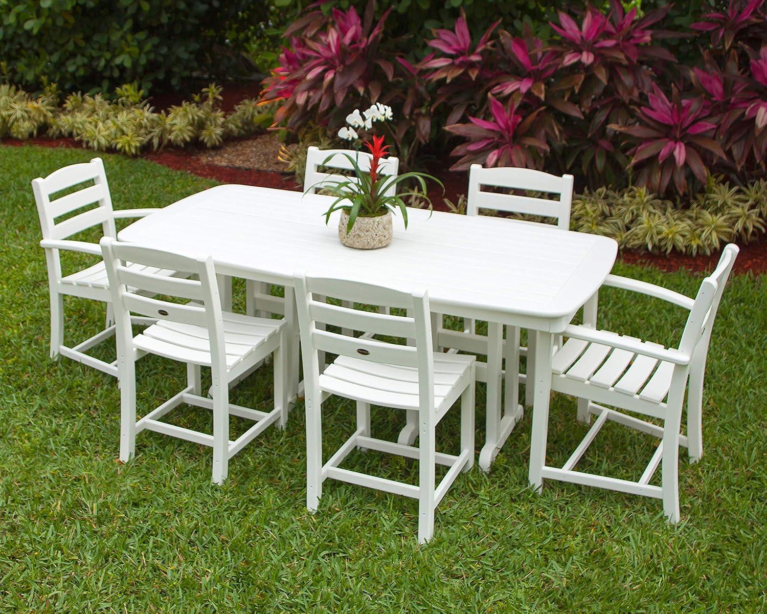 image:imagePOLYWOOD PWS1311MA La Casa Caf 7Piece Dining Set MahoganyPacific Blue White