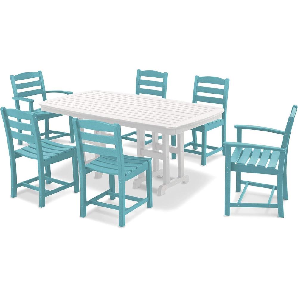 image:imagePOLYWOOD PWS1311MA La Casa Caf 7Piece Dining Set MahoganyAruba White