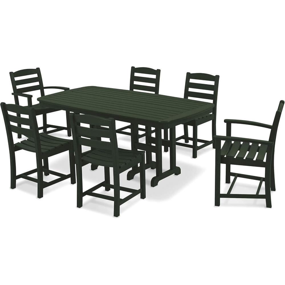 image:imagePOLYWOOD PWS1311MA La Casa Caf 7Piece Dining Set MahoganyGreen
