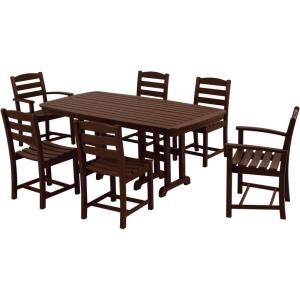 POLYWOOD PWS131-1-MA La Casa Café 7-Piece Dining Set, Mahogany(Mahogany)